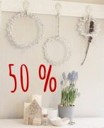 Winterlicher Türkranz mit Blättern in weiß in 3 Größen von VL Home